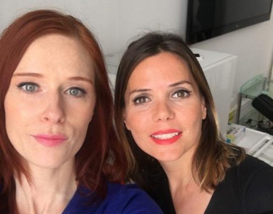 Audrey Fleurot avec Céline Claret-Coquet après une séance d'acupuncture !