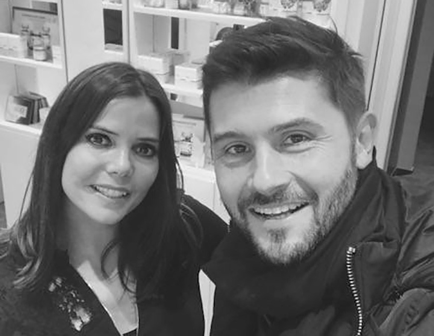 Christophe Beaugrand et Céline Claret-Coquet dans son cabinet de beauté
